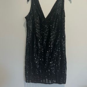 Black sequin mini dress